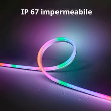 Carica l'immagine nel visualizzatore di Gallery, Striscia LED neon RGB IC 2 metri, USB IP67 con app Bluetooth e telecomando IR, sincronizzazione musicale, striscia lumin