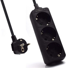Carica l'immagine nel visualizzatore di Gallery, Multipresa Compatta a 3 Posti, Ciabatta Elettrica con 3 Schuko/Tedesche - Spina Schuko/Tedesca- Potenza 250V/2500W - Cav