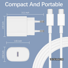 Carica l'immagine nel visualizzatore di Gallery, Caricatore USB C 35W Caricabatterie Rapido Presa Type-C per iphone 17/16/15