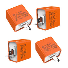 Carica l'immagine nel visualizzatore di Gallery, Gebildet 4pcs 12V 2Pin Elettronico Relè Lampeggiante, Rele Con Regolatore Frequenza Lampeggio Frecce Led Indicatori di Direzione, Velocità Regolabile per Auto e Moto (Arancio)