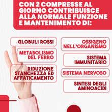Carica l'immagine nel visualizzatore di Gallery, Ferro Integratore 30 mg Con Acido Folico e Vitamina B2-160 compresse - Per Globuli Rossi, Ossigeno, Sistema Immunitario,