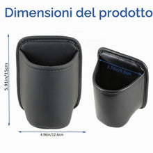 Carica l'immagine nel visualizzatore di Gallery, 2 Pezzi Portabicchieri per auto in pelle PU,Organizer multifunzione