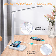 Carica l'immagine nel visualizzatore di Gallery, Lampada da Scrivania LED con Ricarica Wireless, lampada da tavolo con Luce Dimmerabile,10 livelli di luminosità 5 modali