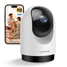 Carica l'immagine nel visualizzatore di Gallery, WOLFANG WS03 Telecamera Wi-Fi Interno 2K(3MP), Videocamera di Sorveglianza, Audio Bidirezionale, Visione Notturna, Tracc