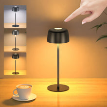 Carica l'immagine nel visualizzatore di Gallery, TRUMPETS Lampada da Tavolo Senza Fili Metallo, H:25cm Lampada da Comodino Ricaricabile USB-C, 3 Temperature Colore, Lamp