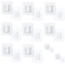 Carica l'immagine nel visualizzatore di Gallery, 10 Ganci Autoadesivi Trasparenti Extra Forti – Supportano 10 kg – Senza Forare – Ideale per Cucina, Bagno, Vetro, Piastr
