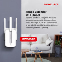 Carica l&#39;immagine nel visualizzatore di Gallery, Mercusys TP-Link MW300RE Ripetitore Wireless Wifi Extender e Access Point, Velocità Single Band 300 Mbps, Tre Antenne Esterne, Tecnologia Mimo, Potenzia Copertura Wi-Fi