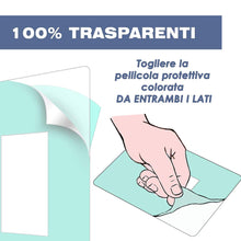 Carica l'immagine nel visualizzatore di Gallery, 5 Salvaparete trasparente ad incastro. Salva muro in plastica trasparente spessore 0,75mm dimensioni 20x16cm per placche