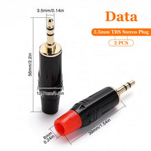 Carica l'immagine nel visualizzatore di Gallery, 2 Pezzi Spina a Saldare Audio da 3.5mm, Spina Maschio Stereo a 3 Poli TRS, per Cuffie, Altoparlanti, Microfoni