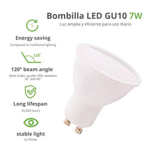 Carica l'immagine nel visualizzatore di Gallery, JANDEI - Lampadina LED GU10 da 7 W, luce bianca calda 3000 K - Confezione da 10-650 lumen, non dimmerabile (equivalente 