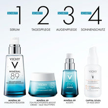 Carica l'immagine nel visualizzatore di Gallery, Crema idratante VICHY Boost per pelli normali con minerali, acido ialuronico a catena lunga, niacinamide (B3) e squalano, Minéral 89 72H