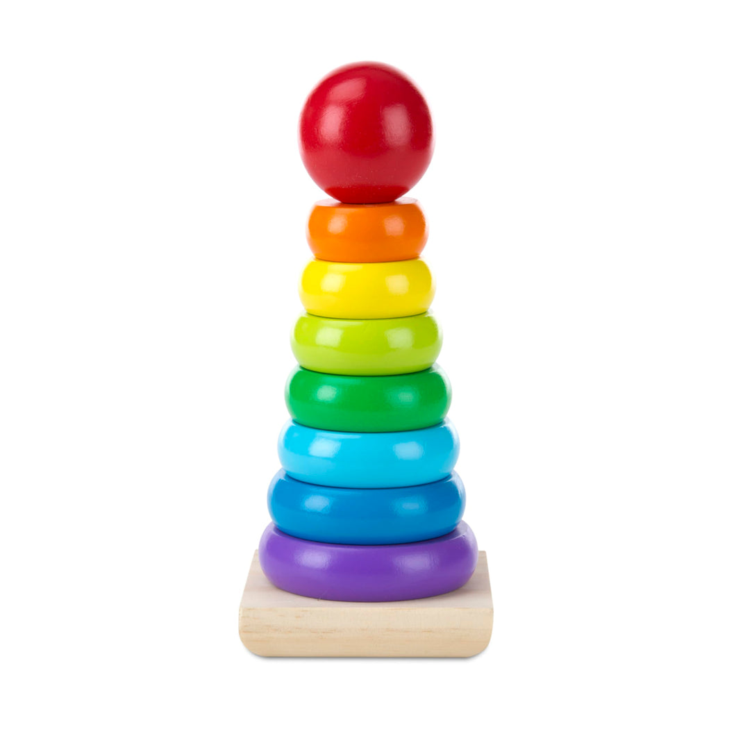 Melissa & Doug Gioco Torre Bambini con Anelli Impilabili Arcobaleno in Legno | Piramide | Incastri Educativi | Giochini Regalo 18 Mesi