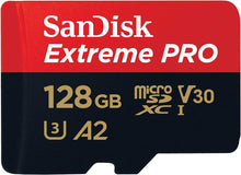 Carica l'immagine nel visualizzatore di Gallery, SanDisk 128GB Extreme PRO scheda microSDXC + adattatore SD + RescuePro Deluxe, fino a 200 MB/s, con prestazioni app A2 UHS-I Class 10 U3 V30