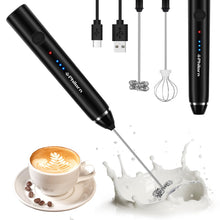 Carica l'immagine nel visualizzatore di Gallery, Philorn Montalatte Elettrico Frullino Montalatte Portatile a Doppia Frusta, Milk Frother Ricaricabile Usb a 3 Velocità, Montalatte Manuale Per Latte/Cappuccino/Caffè/Montalatte