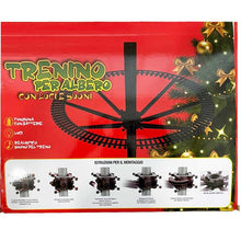 Carica l&#39;immagine nel visualizzatore di Gallery, PARTENOPE Trenino Natalizio con Supporto Installazione per Centro Albero di Natale Treno Elettrico 2 Vagoni + Slitta Babbo Natale con Luci e Suoni Decorazioni Natalizie Diametro Pista 89 cm