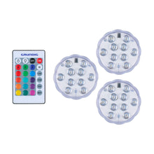 Carica l'immagine nel visualizzatore di Gallery, Grundig Faretto senza fili, set di 3 pezzi, faretto a LED con telecomando, illuminazione RGB con cambio di colore, faret