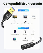 Carica l'immagine nel visualizzatore di Gallery, ORICO USB C femmina a USB 3.0 maschio USB A a 10 Gbps USB3.2 Gen 2 cavo adattatore, USB A a USB C femmina per USB 3.2 Ge