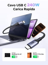 Carica l'immagine nel visualizzatore di Gallery, UGREEN Cavo USB C 240W Certificato USB-IF Carica Rapida PD 3.1 (1M)