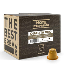 Carica l'immagine nel visualizzatore di Gallery, Note D'Espresso Caffè Qualità Oro, Capsule Compatibili con Sistema NESPRESSO, 100 Caps