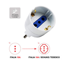 Carica l'immagine nel visualizzatore di Gallery, EXTRASTAR Set 4 Adattatori da Schuko a Spina Piccola 10A, Bianco, Confezione da 4