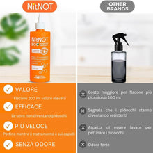 Carica l'immagine nel visualizzatore di Gallery, NitNOT - Trattamento pidocchi e Lendini Forte, per Bambini e Adulti, 200 ml, uccide il 100% dei pidocchi e delle uova. f