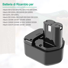 Carica l'immagine nel visualizzatore di Gallery, 3,5Ah 12V Ni-MH EB1212S Sostituire Batteria per Hitachi 12V EB1214L EB1214S EB1220BL EB1220HL EB1220HS EB1220RS EB1222HL