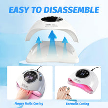 Carica l'immagine nel visualizzatore di Gallery, Lampada UV LED professionale da 500 W con 90 LED - Sensore intelligente e 4 timer per un'asciugatura rapida dello smalto gel - Asciugatore per unghie di qualità professionale per uso domestico