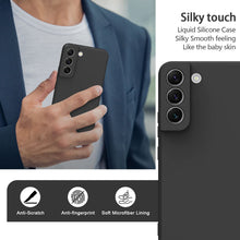 Carica l'immagine nel visualizzatore di Gallery, Mugust Custodia per Samsung Galaxy S22 Cover in Silicone Liquido Ultra Sottile con Rivestimento in Morbido Tessuto in Mi