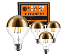 Carica l'immagine nel visualizzatore di Gallery, G80 Filamento LED E27 6W 2700K testa specchiata oro dimmerabile 4pcs