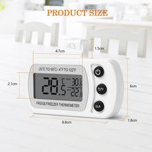 Carica l'immagine nel visualizzatore di Gallery, Cozary 3 Pezzi Termometro Digitale del Frigorifero Cucina, Magnetico Termometro Frigo con Gancio, Conversione ℃ /℉, Display LCD, per Casa, Ristoranti