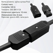 Carica l'immagine nel visualizzatore di Gallery, Spina di alimentazione IEC 320 da C14 maschio a C13 femmina AC 250 V, spina IEC 320 C14 per prolunga IEC, prolunga di co