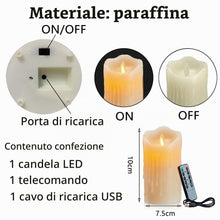 Carica l'immagine nel visualizzatore di Gallery, Fiamme Danzanti LED, Candele con Telecomando a 10 Tasti, Funzione Timer 24 Ore - 10cm Ivory