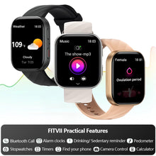 Carica l'immagine nel visualizzatore di Gallery, FITVII Health &amp; Fitness Tracker (risponde alle chiamate), Orologio Intelligente con Monitoraggio 24/7 Della Frequenza Ca