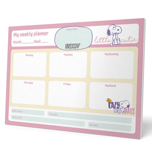 Grupo Erik: Planning da Tavolo A4 Snoopy, Planner settimanale con 54 fogli a strappo, 21 x 29,7 cm, Agenda Organizer, To Do List Planner, Planner settimanale da scrivania