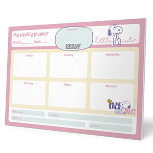 Grupo Erik: Planning da Tavolo A4 Snoopy, Planner settimanale con 54 fogli a strappo, 21 x 29,7 cm, Agenda Organizer, To Do List Planner, Planner settimanale da scrivania