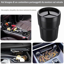 Carica l'immagine nel visualizzatore di Gallery, Set di 2 Pattumiere Auto con Copertura, Mini Cestino per Auto Compatto, Contenitore Multiuso in Polipropilene e PVC, Ner