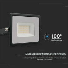 Carica l'immagine nel visualizzatore di Gallery, V-TAC Faro LED da Esterno 30W Nero - [Chip Samsung - Alte Perfomance, Bassi Consumi] - 2510 Lumen - IP65 - Proiettore Fa