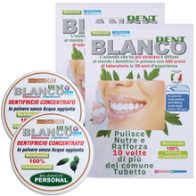 Carica l'immagine nel visualizzatore di Gallery, Blancodent 2 Buste + 2 Vasetti, Dentifricio in Polvere Senza Fluoro, Naturale, Sbiancante, Alcalinizzante per Denti Bian