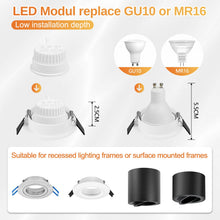 Carica l'immagine nel visualizzatore di Gallery, 6x Modulo LED Ultrapiatto ø50x23mm 5W 500LM 220-240V Luce Bianca Calda 3000K Sostituzione per MR16 GU10, IP44, 120° Ango