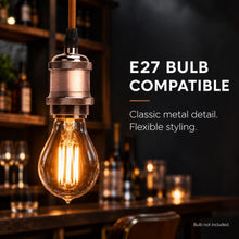 Carica l'immagine nel visualizzatore di Gallery, Aigostar Lampada a Sospensione in Metallo,Portalampada E27 Soffitto Industriale Stile,Retrò Porta Lampada da Soffitto co