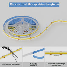 Carica l'immagine nel visualizzatore di Gallery, PAUTIX Striscia LED COB Bianco caldo 2700K DC24V, 2m 480LEDs/M Senza saldatura CRI90 Striscia LED per progetti di illumi