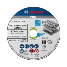 Carica l'immagine nel visualizzatore di Gallery, Bosch Professional 5 Dischi Expert for Inox, per acciaio inossidabile, 5 x 76 x 10 x 1 mm, accessorio per smerigliatrice