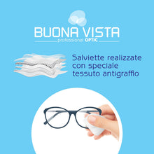 Carica l'immagine nel visualizzatore di Gallery, Buona Vista - Salviette Pulizia Occhiali - Con Formula Igienizzante - Speciale Materiale Antigraffio - Monouso - Formato