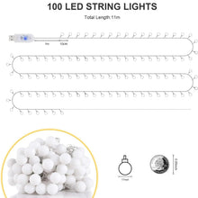 Carica l'immagine nel visualizzatore di Gallery, Bigzom 100LEDs Catena Luminosa Interno, 11M Indoor Decoration USB Luce di stringa bianca calda, 8 modalità e funzione ti