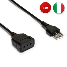 Carica l'immagine nel visualizzatore di Gallery, Velamp Prolunga elettrica da 3 metri – Spina e presa da 10A - Ideale per collegare gli apparati domestici – Colore nero