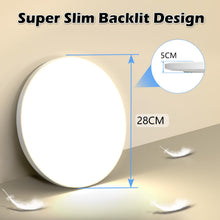 Carica l'immagine nel visualizzatore di Gallery, OUILA Plafoniera LED Soffitto 24W, Lampada da Soffitto 4000K 2000LM Plafoniera Bagno IP44 Impermeabile Rotonda Ø28CM Lam