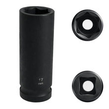 Carica l'immagine nel visualizzatore di Gallery, bussola lunga esagonale 1/2" 17mm, chiave a bussola 17 mm 1/2, Lunghezza 78 mm, acciaio al cromo molibdeno, CR-MO (17mm)