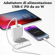 Carica l'immagine nel visualizzatore di Gallery, Caricatore per IPhone,2 Pack Caricabatterie USB C Rapido Alimentatore Presa With 2Pack 2M USB C- Lightning Spina Per IPhone 14/13/12/11/Pro/Pro Max/XS/XR/X/SE/iPad/Adattatore Caricabatteria Veloce