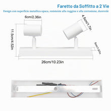 Carica l'immagine nel visualizzatore di Gallery, Klighten Faretti da Soffitto Orientabili Bianco con 2 Attacco E27, Vintage Industriale Plafoniera 2 Luci Interno, lampad