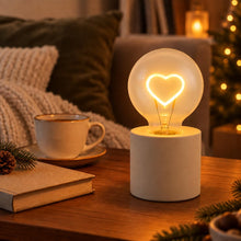 Carica l'immagine nel visualizzatore di Gallery, MIJOMA Lampada da tavolo a LED con lampadina, luce d'atmosfera con base in cemento, funzionamento a batteria, luce decor